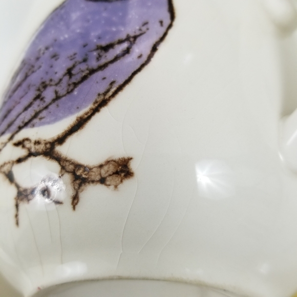 Set of four cream multicolor bird coffee mugs - Picture 4 of 4